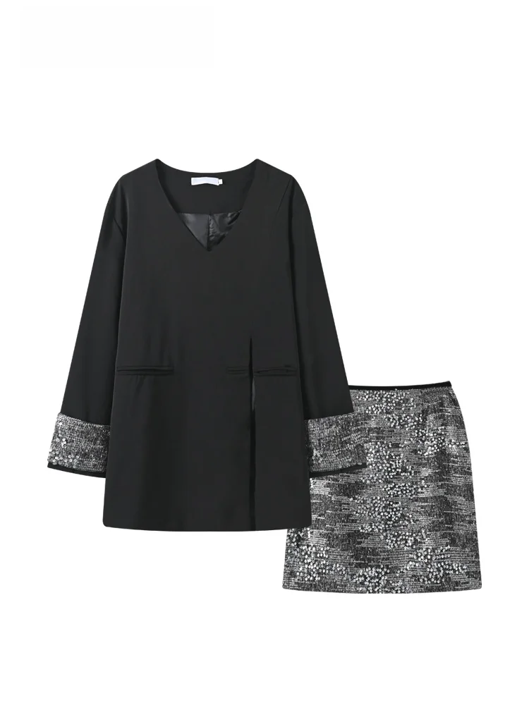 

CaraCLUB plus Size Faion Set V-Ne irt ort Skirt Casual Sle Women's Early Spring New Arrival Slimming Effect