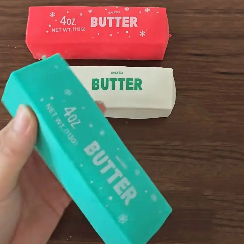 Crunchy Butter Stick Squeezed Christmas Theme Sound Effects Crackling Butter Bar Anxiety Relief Hand Relax TPR Fidget