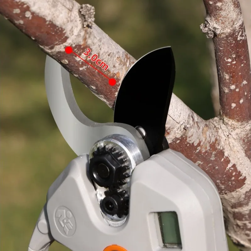 Electric Branch Shears Lithium Battery Garden Fruit Tree Pruning Waterproof High Power Shears Portable Rubber Handle Garden Tool