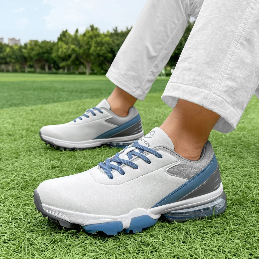 Zapatos de Golf de lujo con picos para hombre, zapatillas de Golf antideslizantes, calzado cómodo para golfistas al aire libre de talla grande