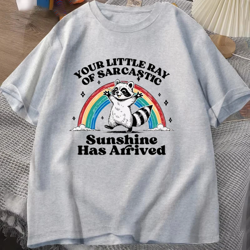 

Funny Sassy Sarcastic Raccoon Printed T Shirt Women Men Fashion Casual Summer Loose T Shirts Tops Couple Clothes