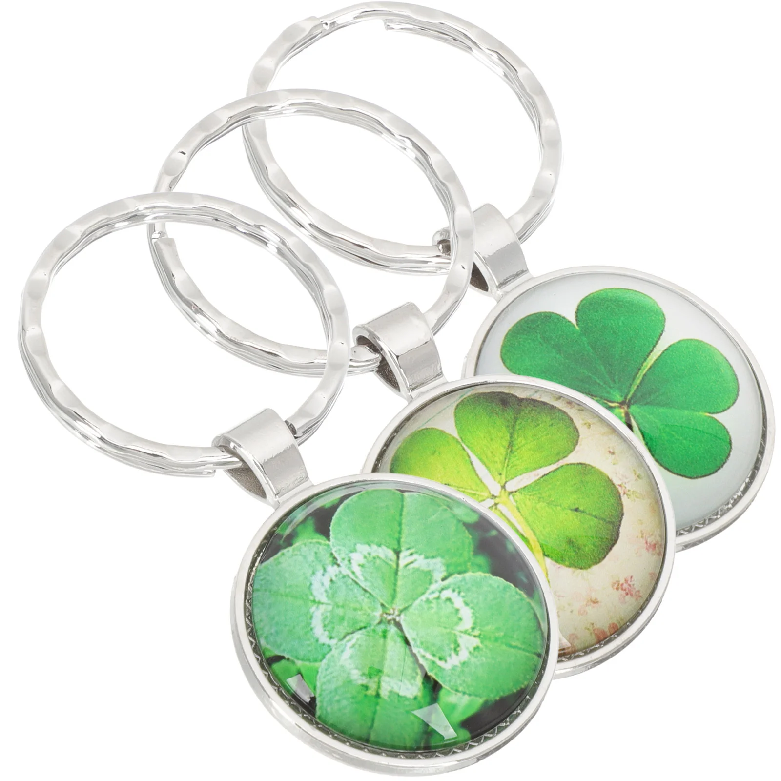 3 Pcs of The Lid Four Leaf Ring StPatrick Day Keychain Hanging Pendant Chic Delicate