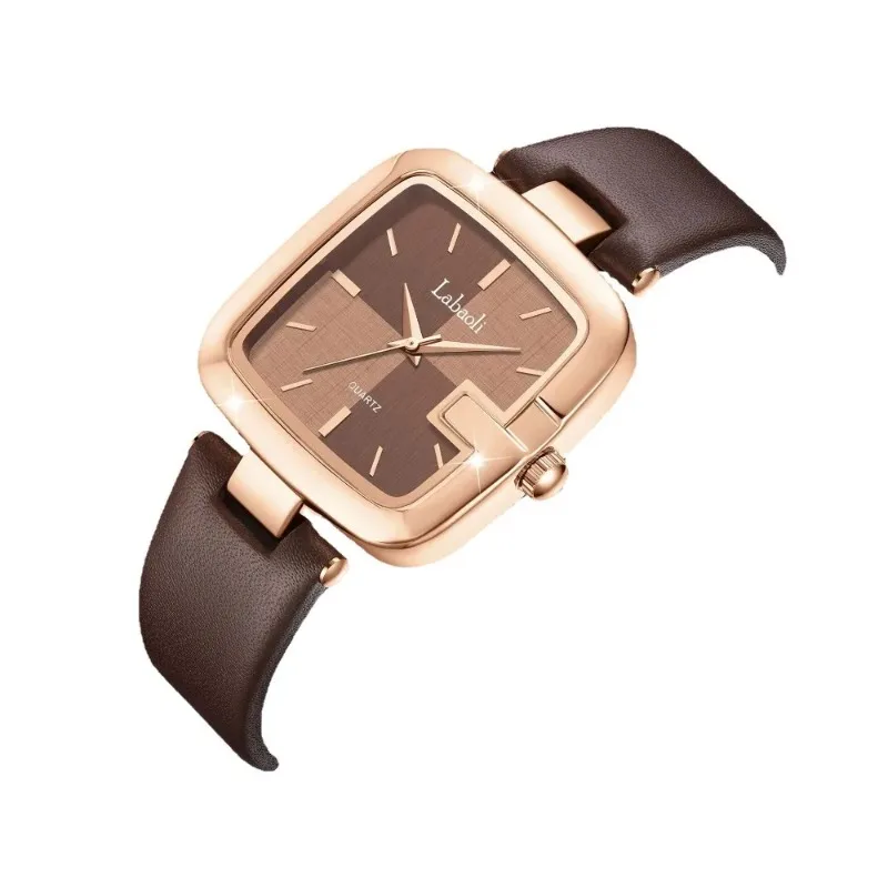 Fashion New Women Watch Square Large Dial Retro Quartz Watch Women Leather Vintage Clock Pointer Waterproof Relojes Para Mujer