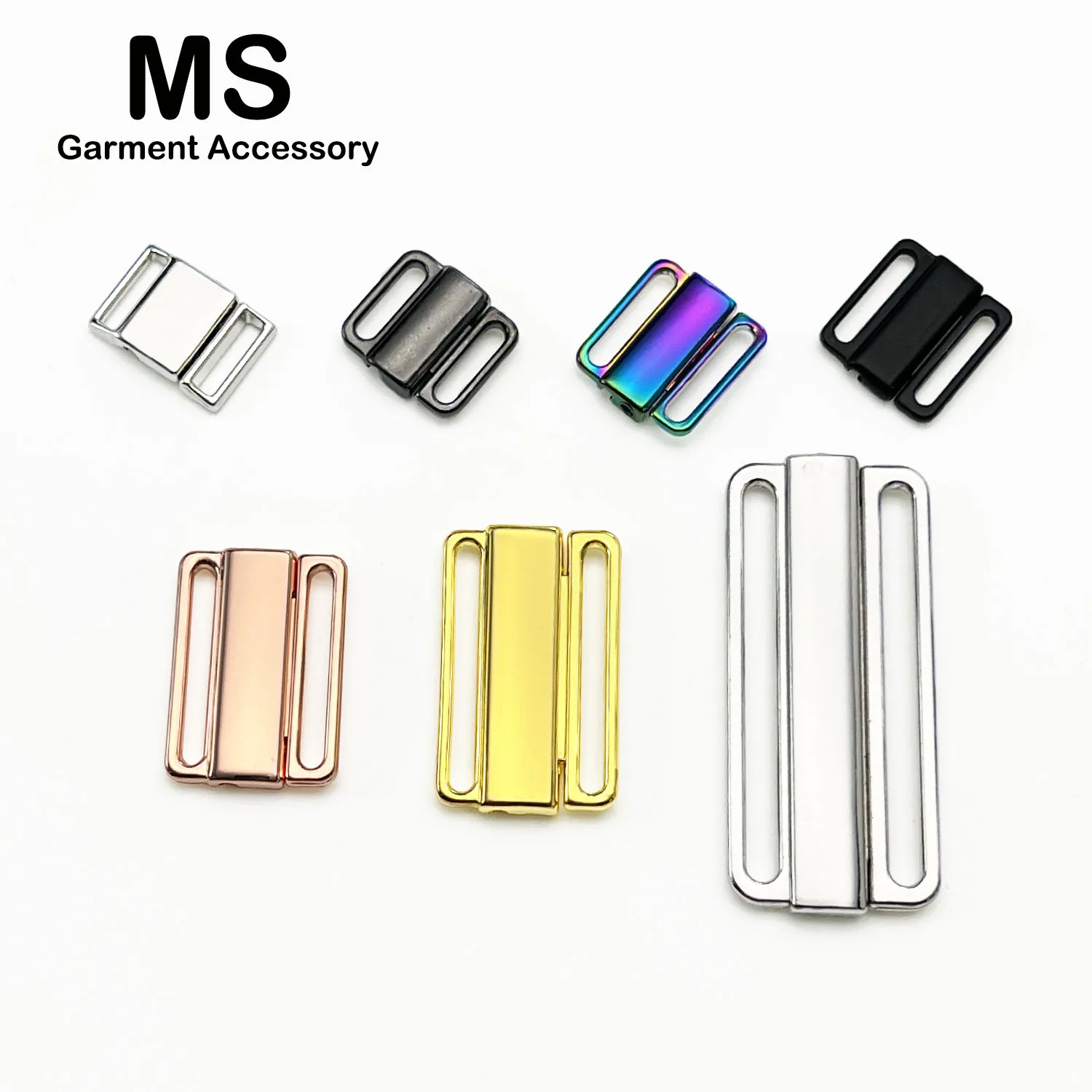 

40 SETS Front Bra Closure Swimwear Clickers Lingerie Metal Fasteners Clip Replacement Swimsuit Nickel-free Hardware Accessories