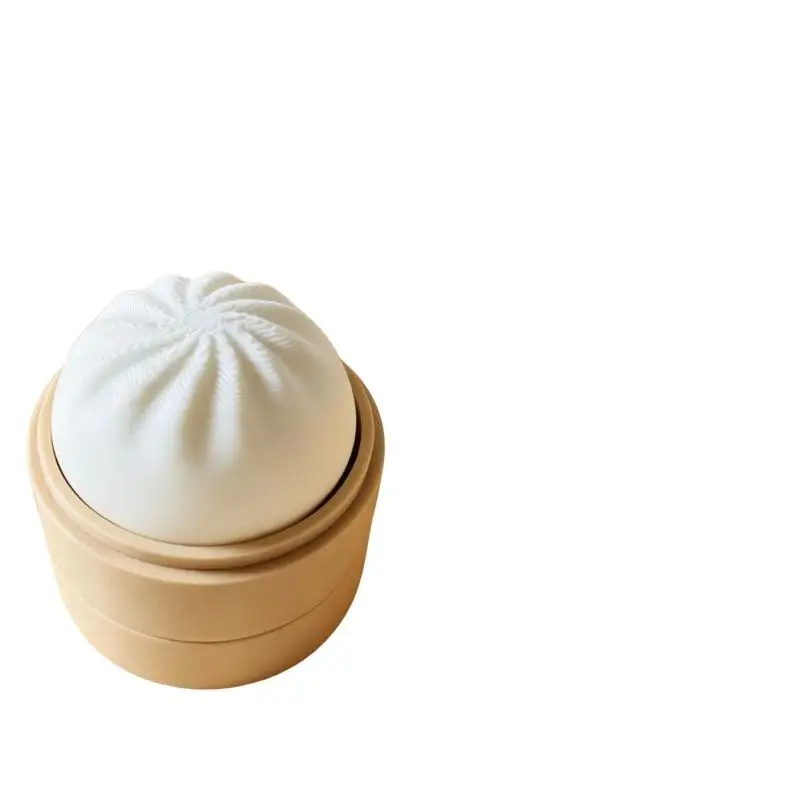 1Pcs Mini Steamed Bun Clicker Keychain Simulation Food Fidget Sensory Toy Soft Stress Relief Toy for Party Favors Kids Gift