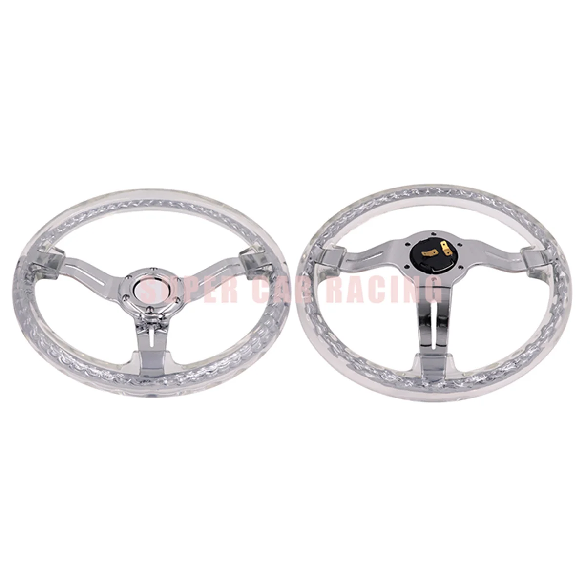 JDM 330mm Racing Volantes ND Crystal twister steering wheel chrome spoke with defect  car accessories