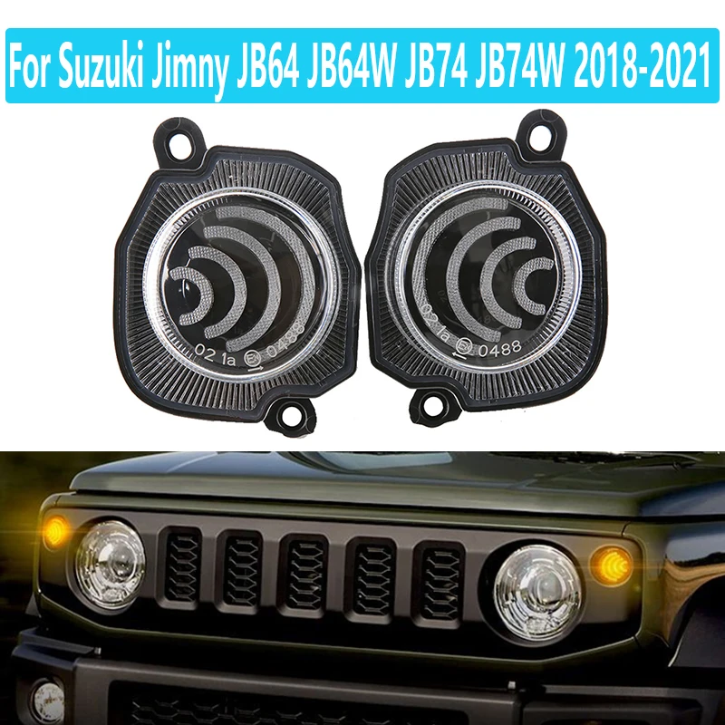 For Suzuki Jimny JB64 JB64W JB74 JB74W 2018-20211 Pair LED Car Turn Signal Light Amber White Head Marker Daytime Running Light