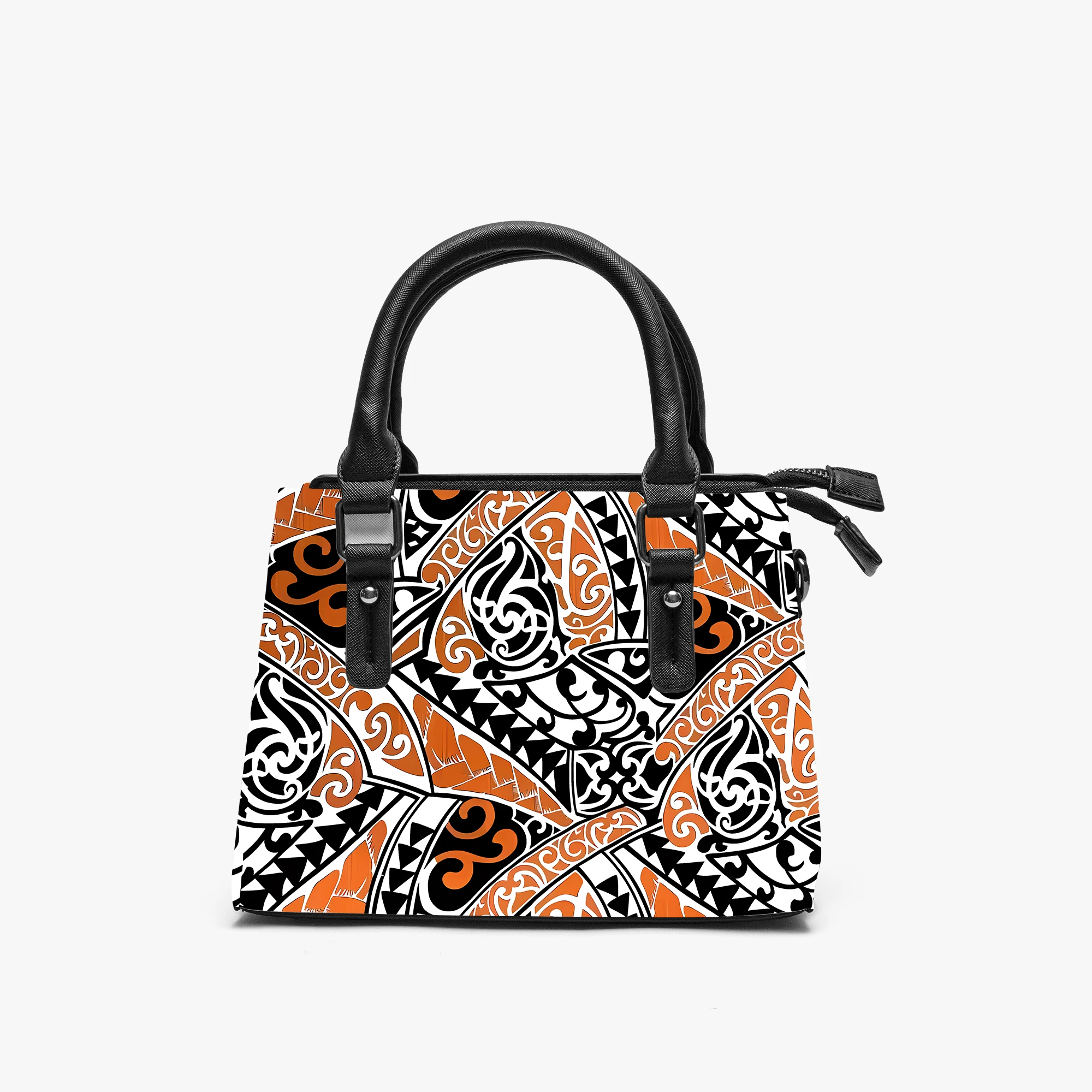 

Tax Free Polynesian Tribal Pattern Design Women'S Handbag Custom Single-Shoulder Bag Pattern Retro Art Floral Design Tote Bag