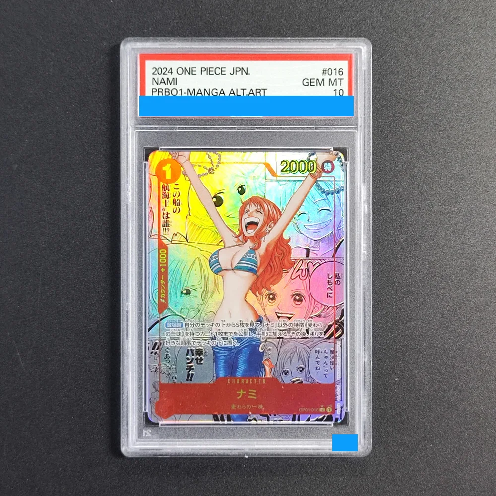 

Proxy DIY 2024 ONE PIECE JPN.NAMI PRB01-016 Rating Card 10 Special Art Rare Gem Mt 10 Card Holographic Labels Gift Cards Toys