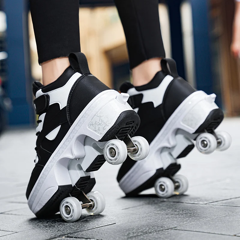 2024 The latest color color roller skates high quality outdoor professional roller skates can shrink wheel shoes