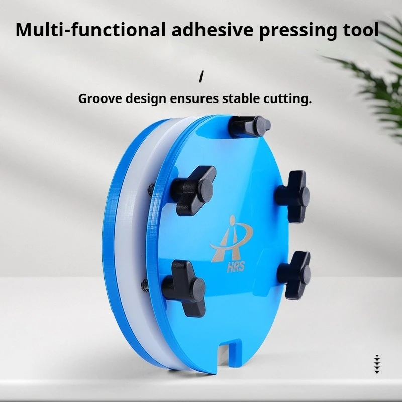 2-in-1 Professional Table Tennis Bat Press Machine Rubber Cutting Platform Multi-Function Fixing Tool for Table Tennis Rackets