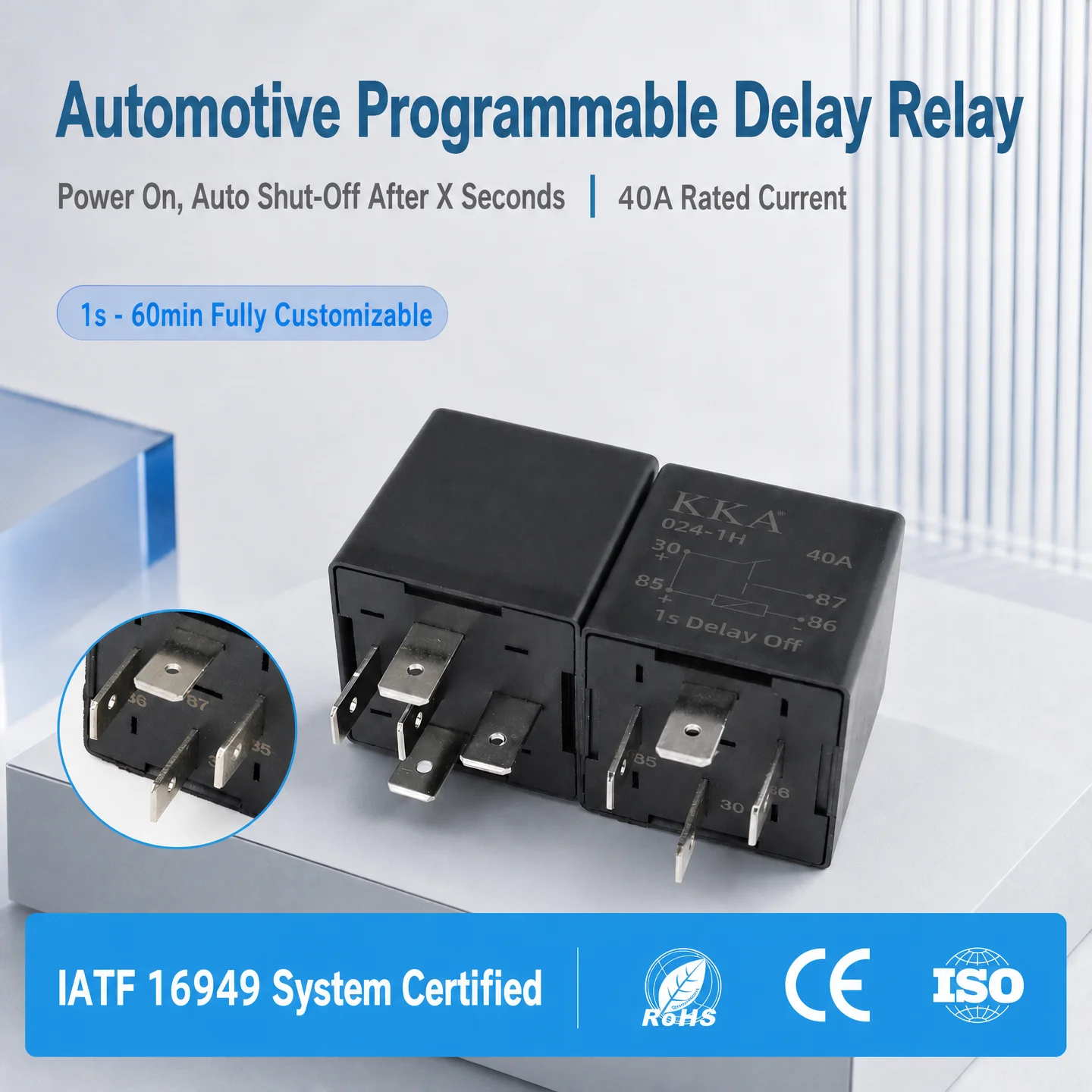 KKA-Automatically Power Off When Powered On 6s 30s 12/24V 4P Automatic Door Locking Starter Motor Protection