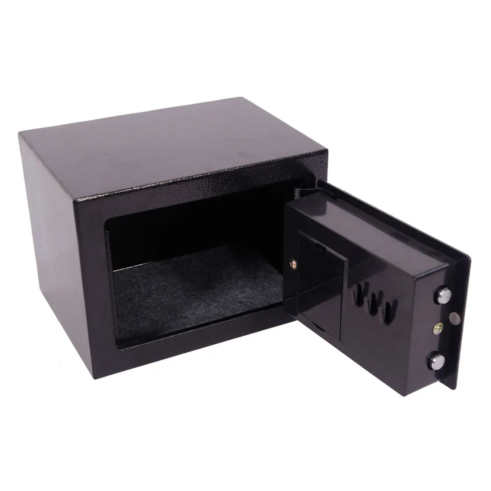 Mini caja de acero de Metal con código electrónico, caja de seguridad, estilo de pared, 17EF, negro