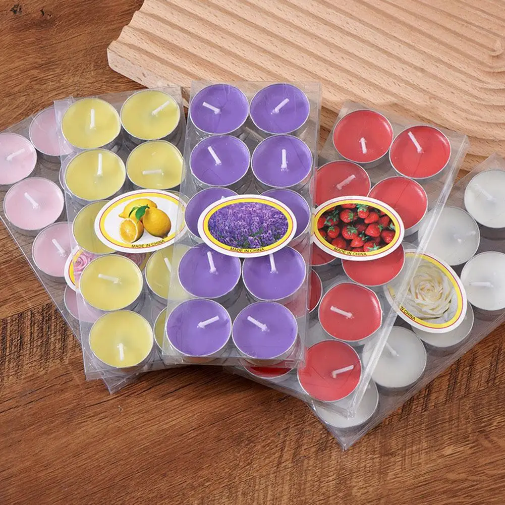 10pcs Scented Candle Set Gift Round Aluminum Fragrance Candle Jar DIY Smokeless Couples Romantic Incense Candles Decoration