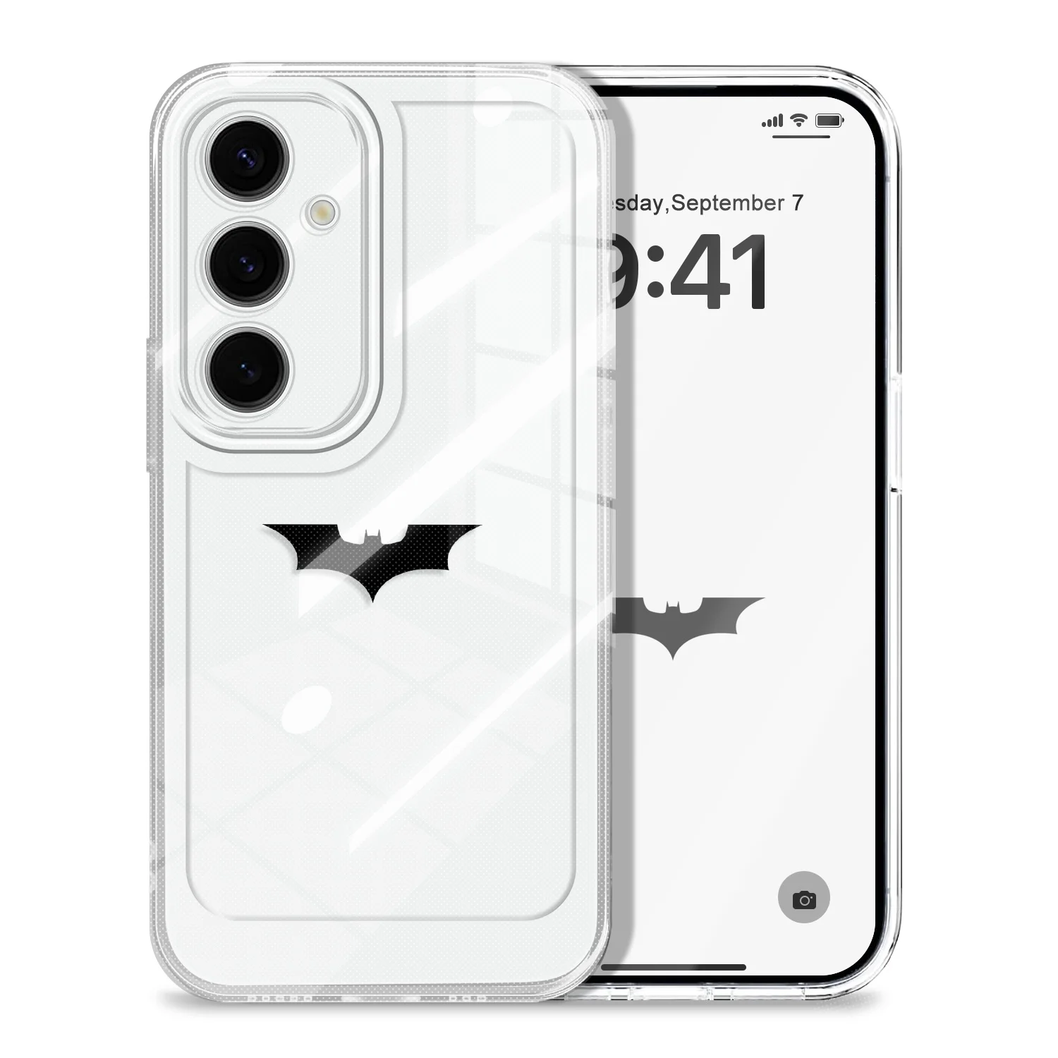 Simple Bat Transparent Phone Case For Samsung Galaxy S26 S25 S24 S23 FE Plus Ultra Soft TPU Cover