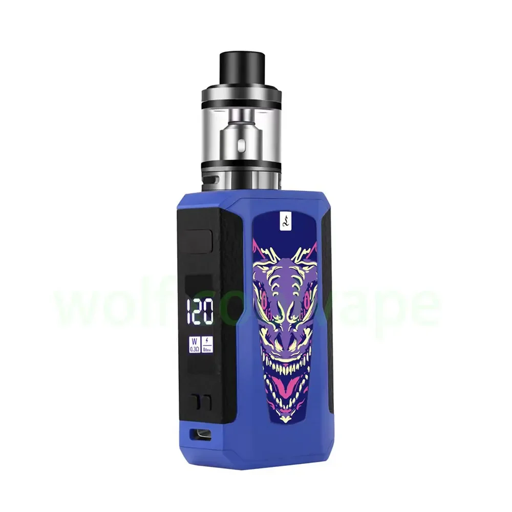 Kit Vape Mod de vaporizador de 120 W de Wolfcoolvape - Batería de 2200 mAh, depósito de 2,0 ml, pantalla OLED, 510 RTA