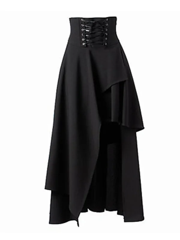 Asymmetrischer Rock mit hoher Taille und Gürtel, Halloween-Kostüm Dr für Damen, Street Sle, Polyesterfaser, Freizeitkleidung
