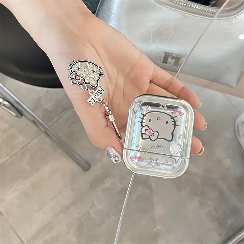 Чехол Hello Kitty для Airpods Pro 2, защитный чехол для наушников из ТПУ с плавающей звездой и брелком для Airpods Pro, чехол для девочек/женщин