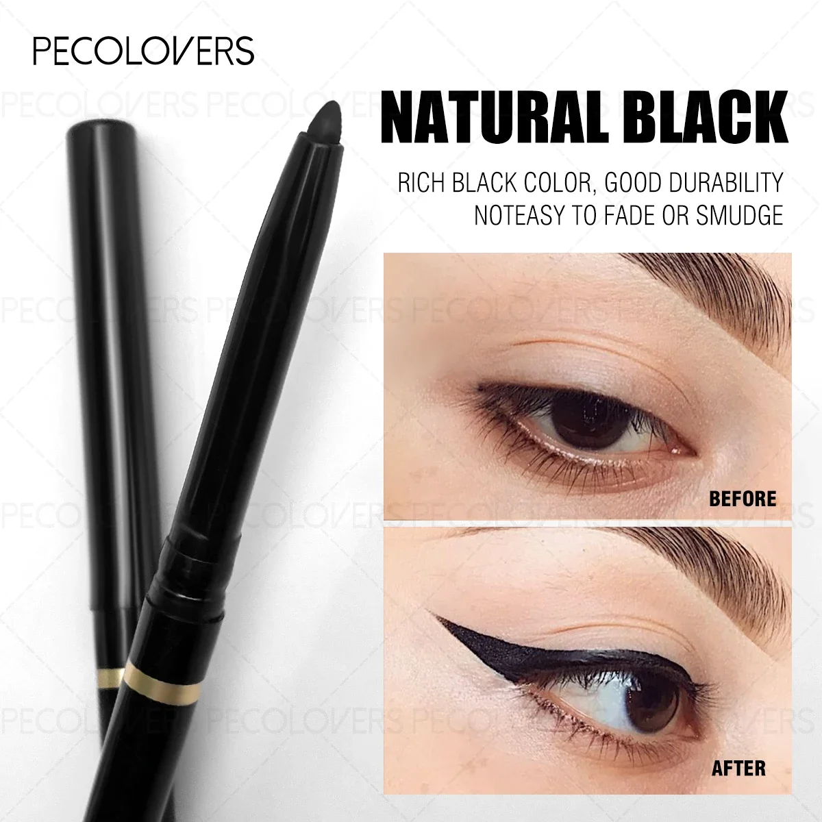 1 x wasserfester Eyeliner-Gelstift, langlebig, glatte Anwendung, grün, weiche Textur, verschmiert nicht, Halloween/Party/Weihnachten