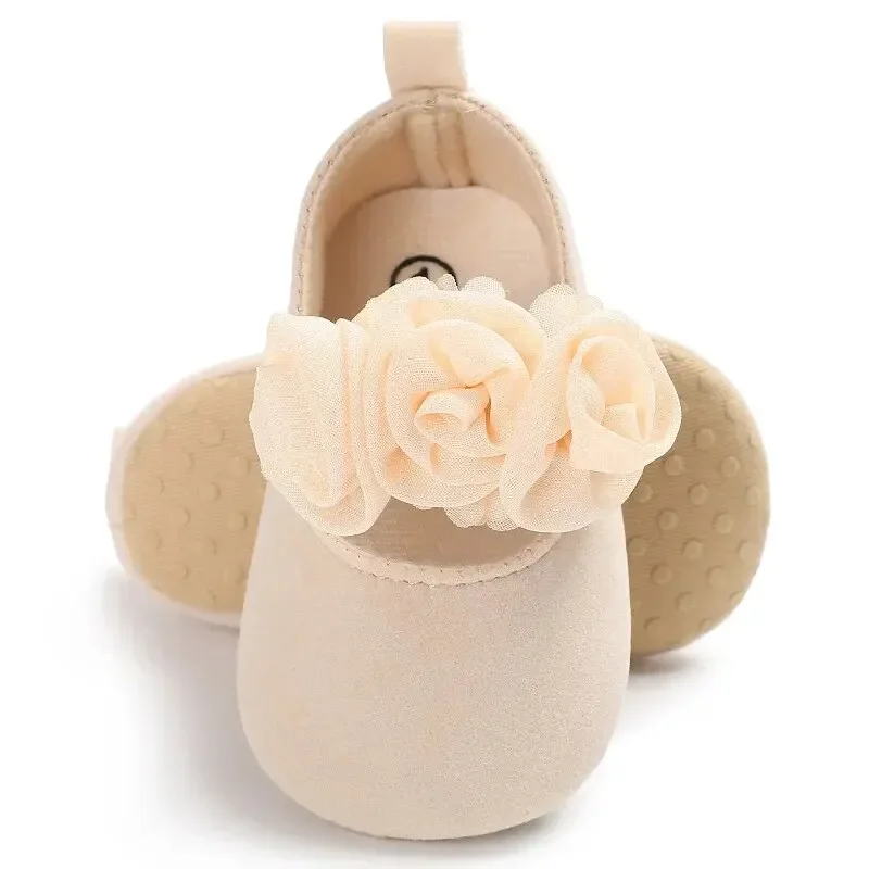 Meckior scarpe da bambino Cute Flower Princess Girls Shoes suola in cotone neonato antiscivolo Toddler First Walker culla scarpa mocassino infantile