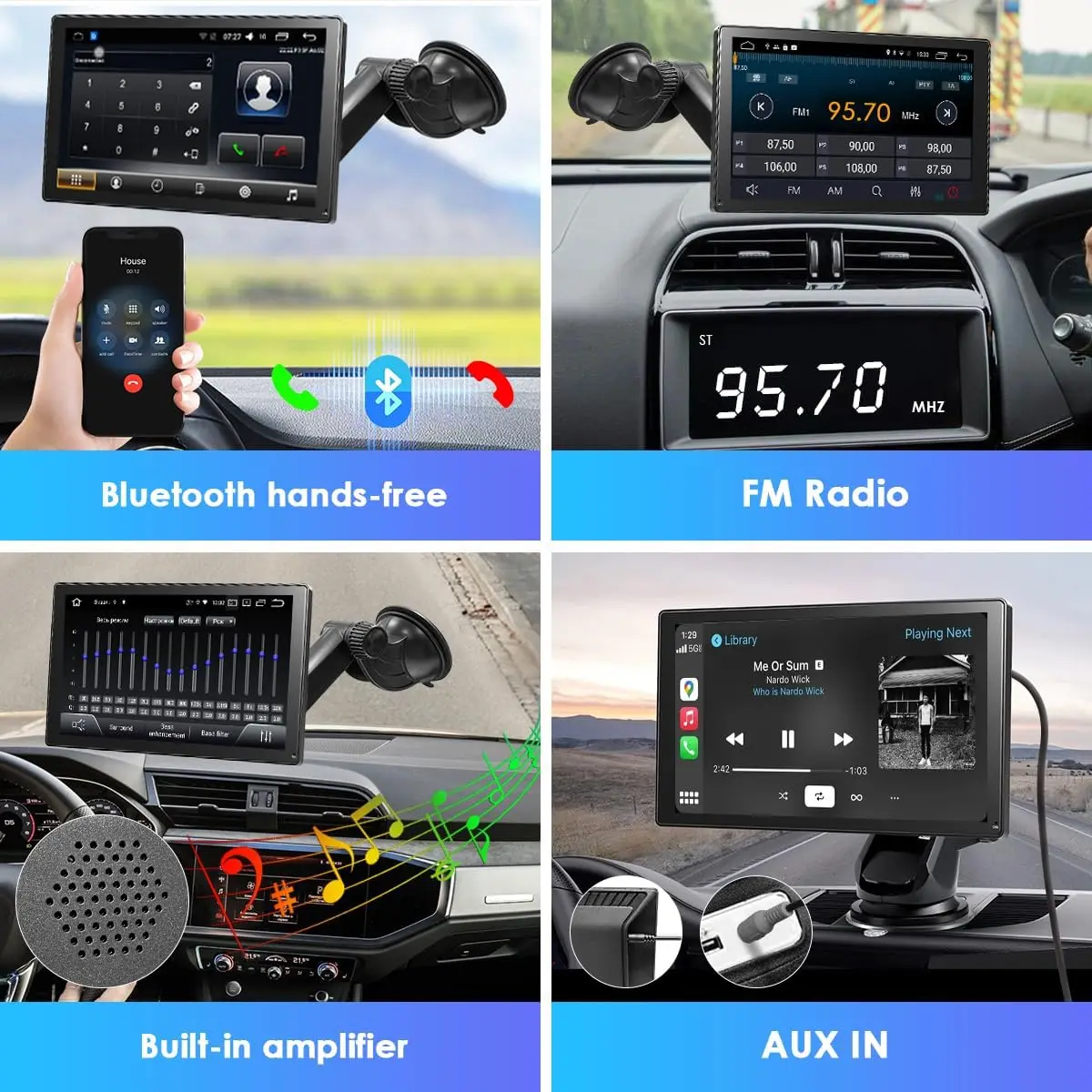 7/9 Inch Car Radio Carplay Automotive Multimedia Car DVR Stereo Receiver Bluetooth Android Auto Wireless GPS Car Mirror Player