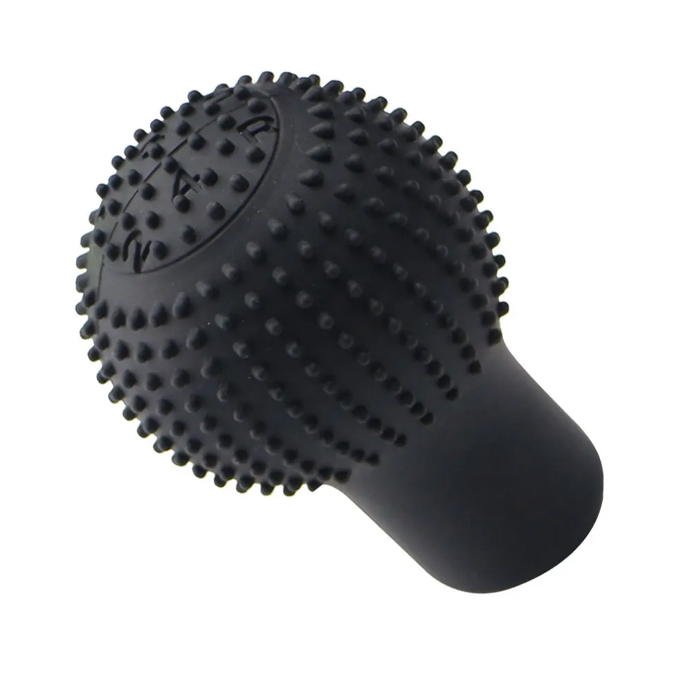 Car Gear Shift Knob Cover Silicone Universal Round Manual Shifter Handbrake Knob Non-slip Cover Interior Parts