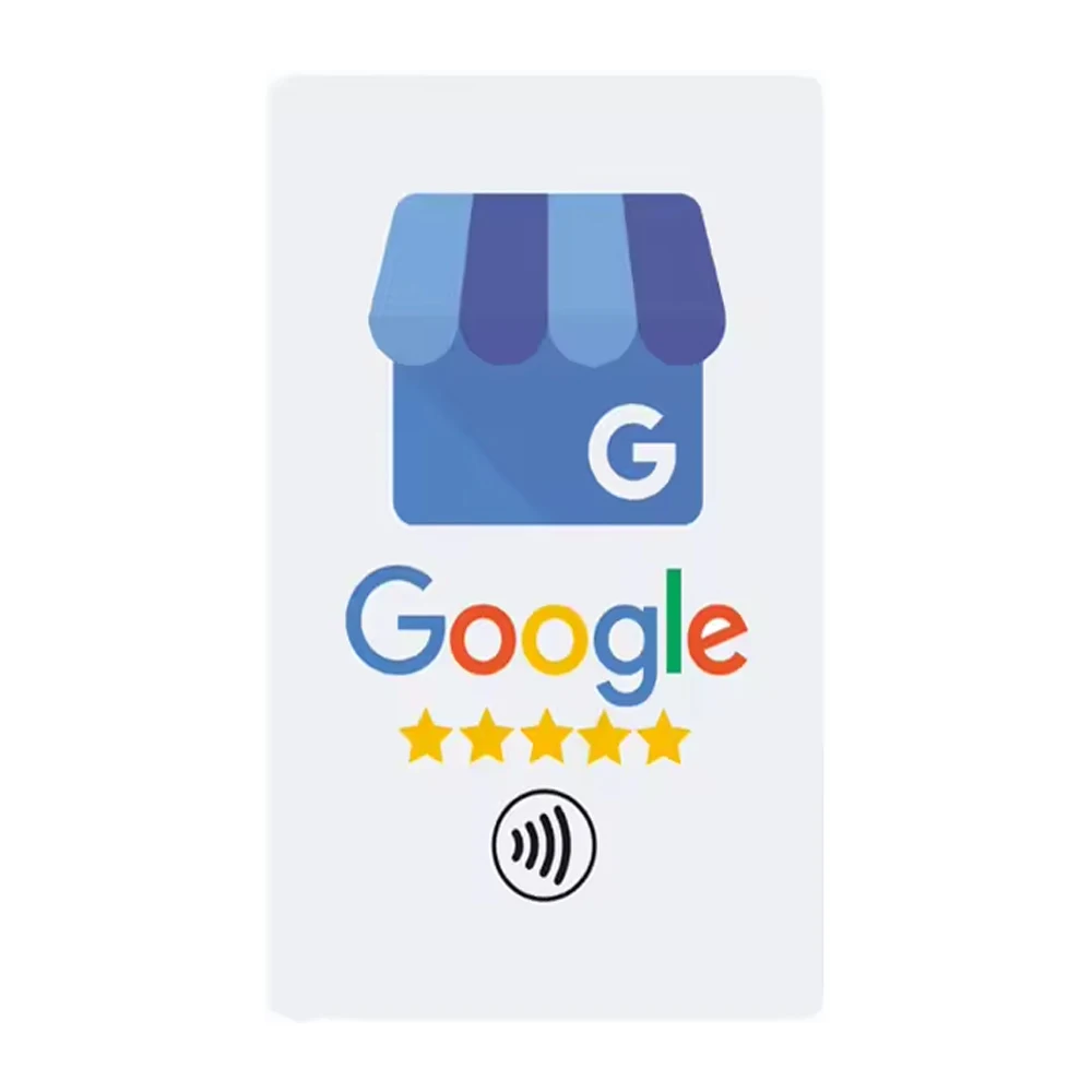 13.56Mhz programmable Google Review Card NFC 215 chip Google Reviews display card brand Tag