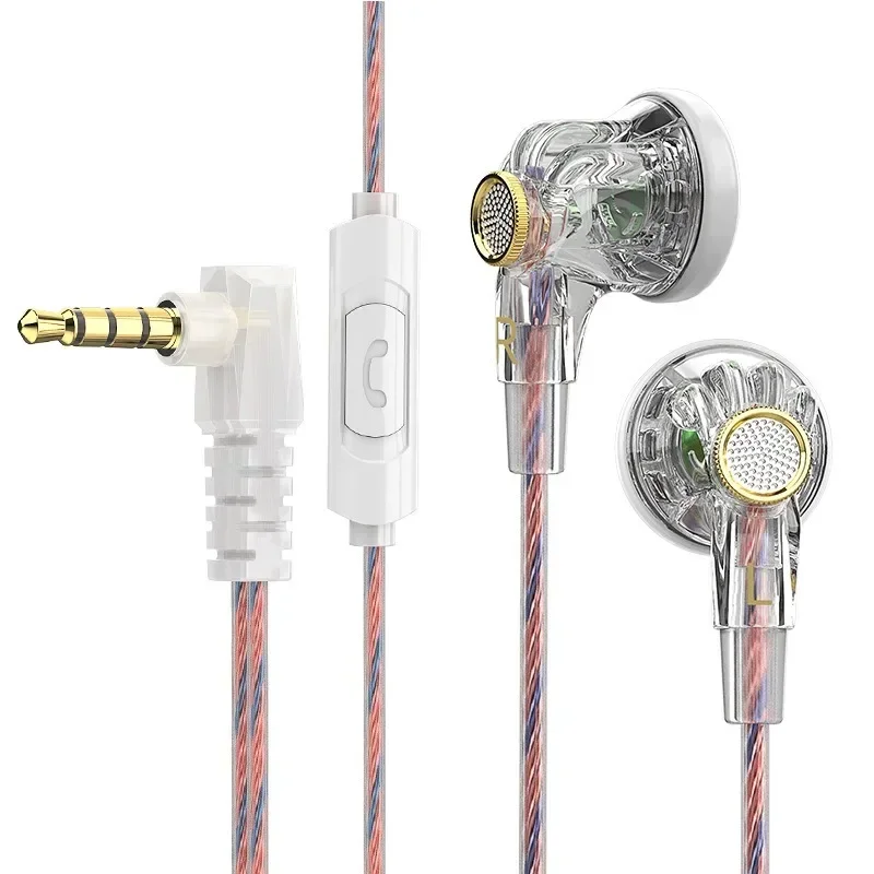 QKZ MDR słuchawki z płaską głowicą 3.5MM AUX przewodowy dynamiczny sterownik słuchawki HiFi 16MM duża ruchoma cewka do telefonu/odtwarzaczaMP3