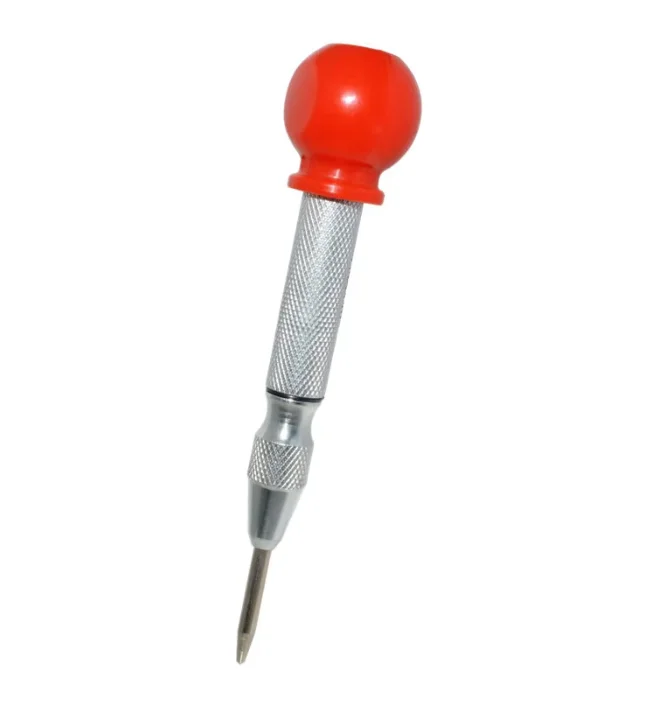 Silver Automatic Spring Loaded Center Punch Drill Bit Window Breaker Glass Eyelet Tool for Emergency Escape