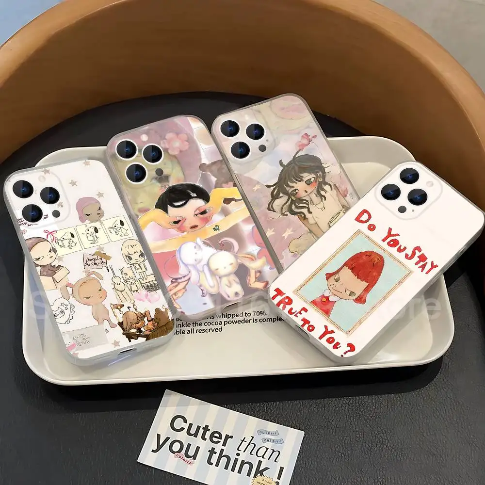 

Cute Y-Yoshitomo Nara Phone Case For iPhone 17,16,15,14,13,12,11 Pro,Max,Plus,X,XS,XR,SE4,E Mini Transparent Soft Cover