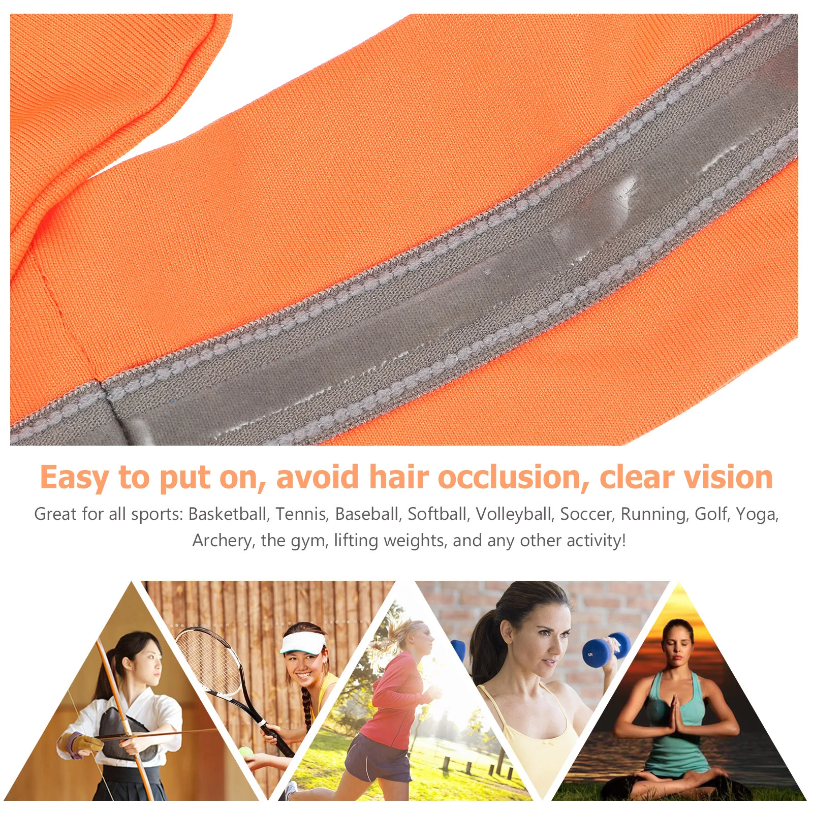 

2Pcs Quick Dry Sports Headbands Elastic Wide Brim Sweat Absorbent Headbands for Running Fitness Yoga Women Men