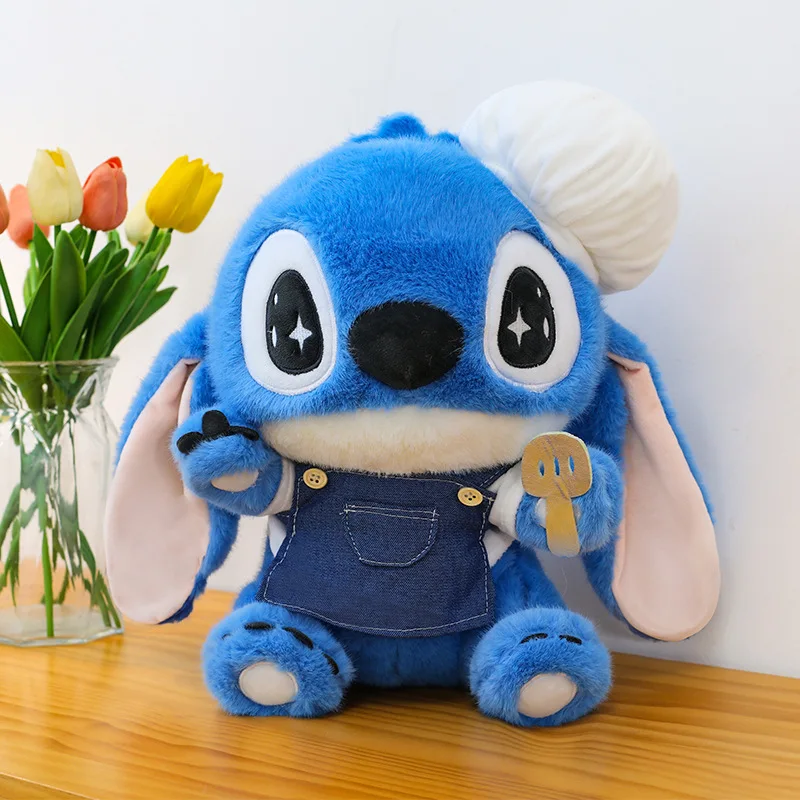 

Disney Lilo&Stitch Cartoon Chef Stitch Plush Toy Soft Stuffed Pillow Doll for Room Decoration Birthday Xmas Gift