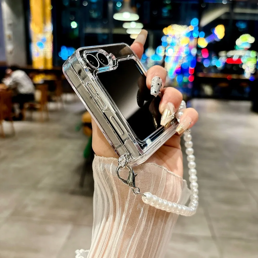 حافظة هاتف مغناطيسية فاخرة 2in1 رفيعة للغاية Magsafe لهاتف سامسونج جالاكسي Z Flip 7 6 5 غطاء معصم مقاوم للصدمات