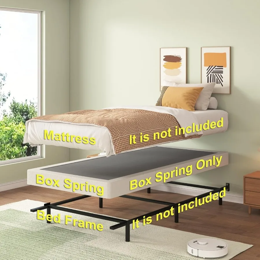 Molla a doppia scatola con set di coperture in tessuto, molla a scatola di dimensioni doppie da 5 pollici con capacità di peso massima di 2500 libbre