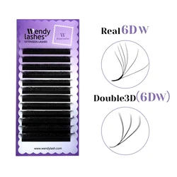 Wendy Lashes 6D W forma extensión de pestañas prefabricadas volumen ventilador pestañas postizas de alta calidad suministros aspecto Natural pestañas hechas a mano