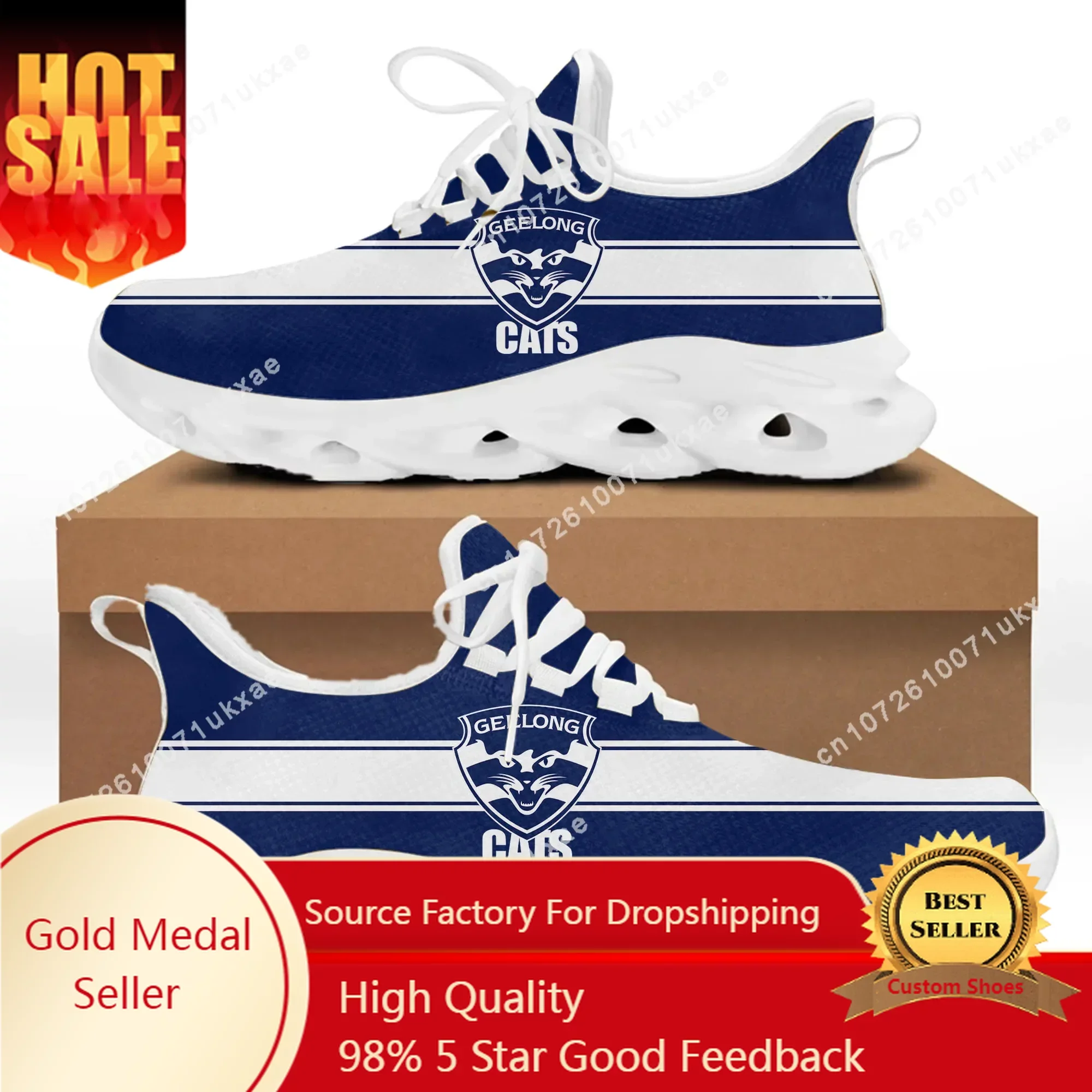 

Geelong Cats Australian Football Flats Sneakers Mens Womens Sports Running Shoes High Quality DIY Sneaker customization Shoe