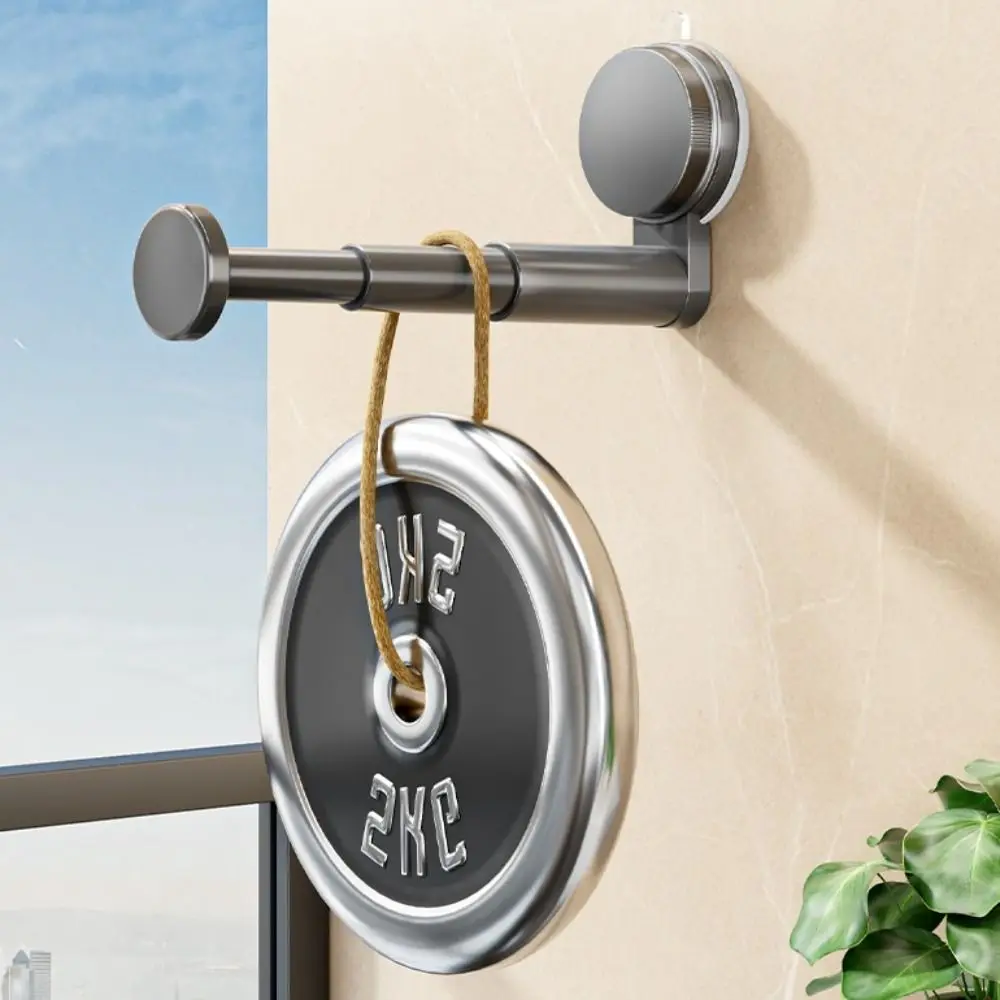 2 PCS Durable Suction Cup Clothes Hanger Wall-Mounted Adjustable Storage Rack Plastic Space-Saving Storage Organizer Kitchen