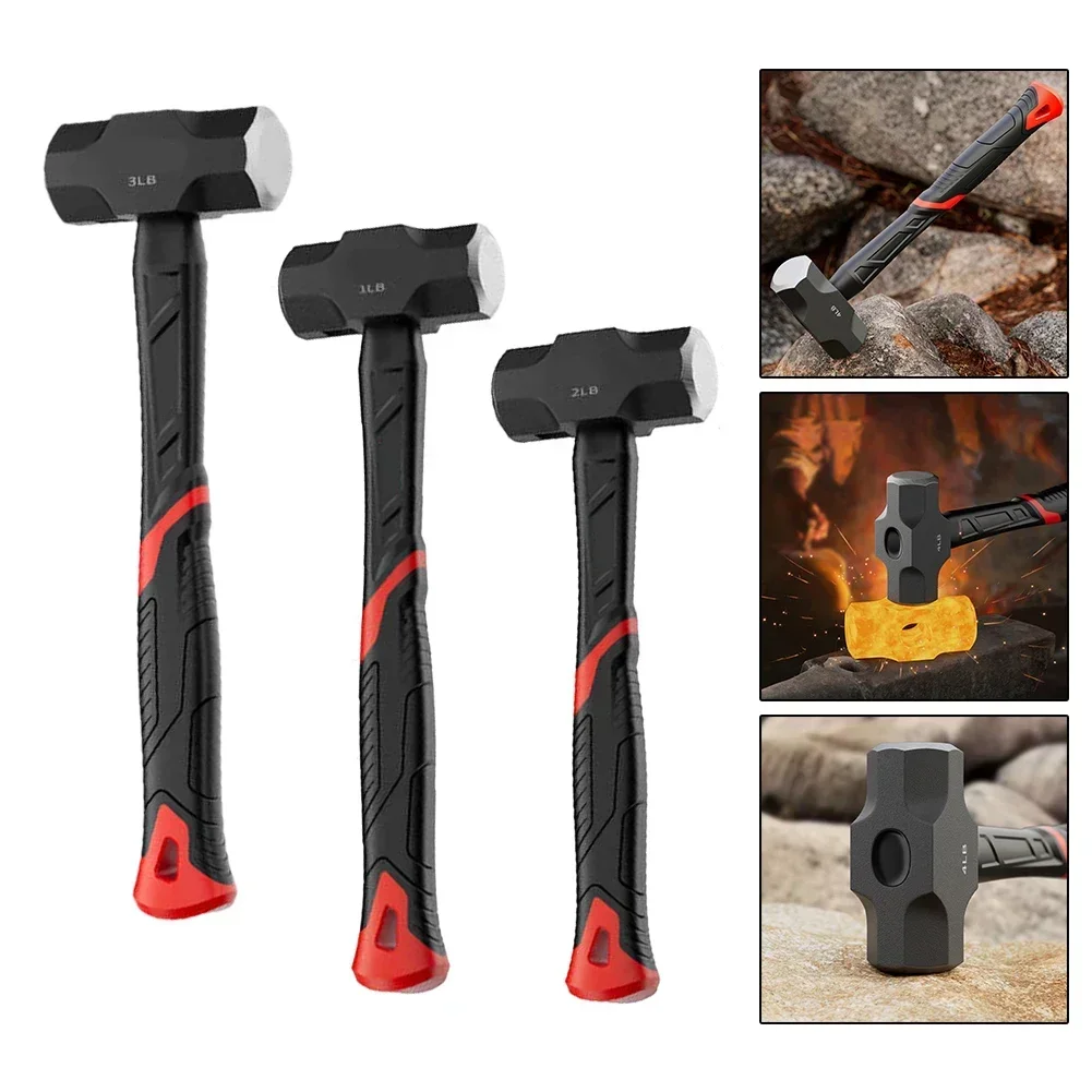 Heavy Octagonal Hammer High-carbon Steel Hammer Non-slip Handle 1LB 2LB 3LB Heavy Duty Construction Site Construction Hammer