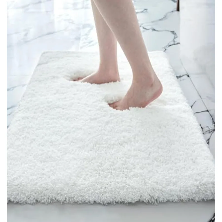 Bathroom Rug 17x24 - Non-Slip Plush Small Bath Mat, Highly Absorbent and Ultra Soft Fluffy Floor Mat, Machine Washable for Show