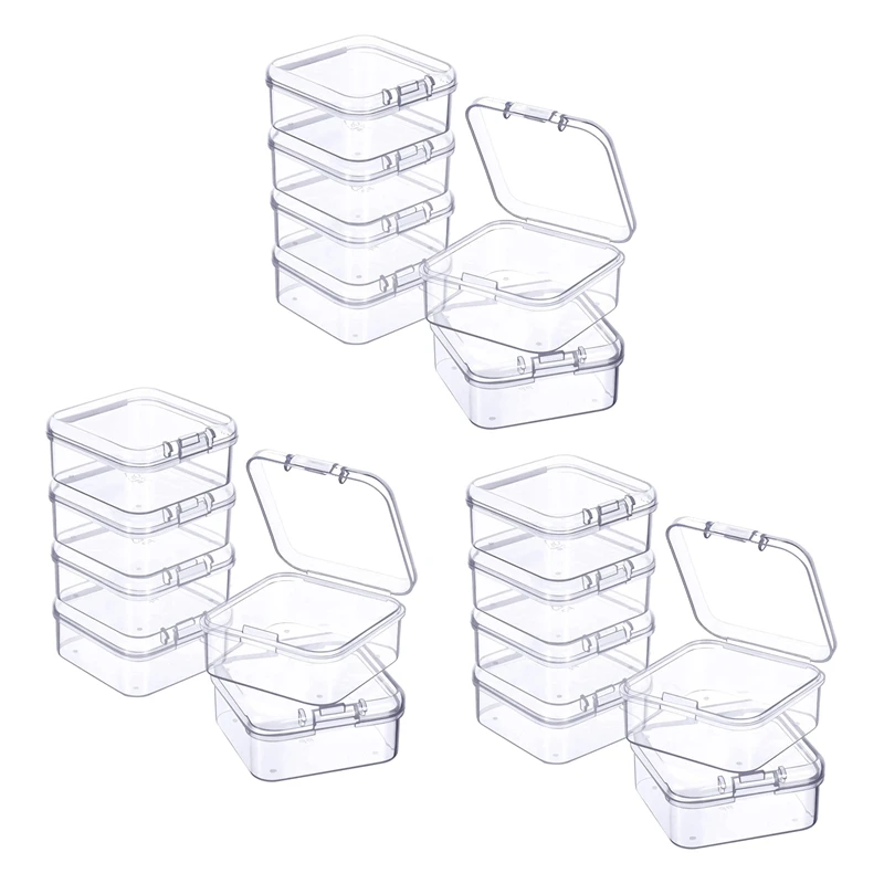 18 Pieces Mini Plastic Clear Storage Box For Collecting Small Items, Beads, Jewelry, Business Cards