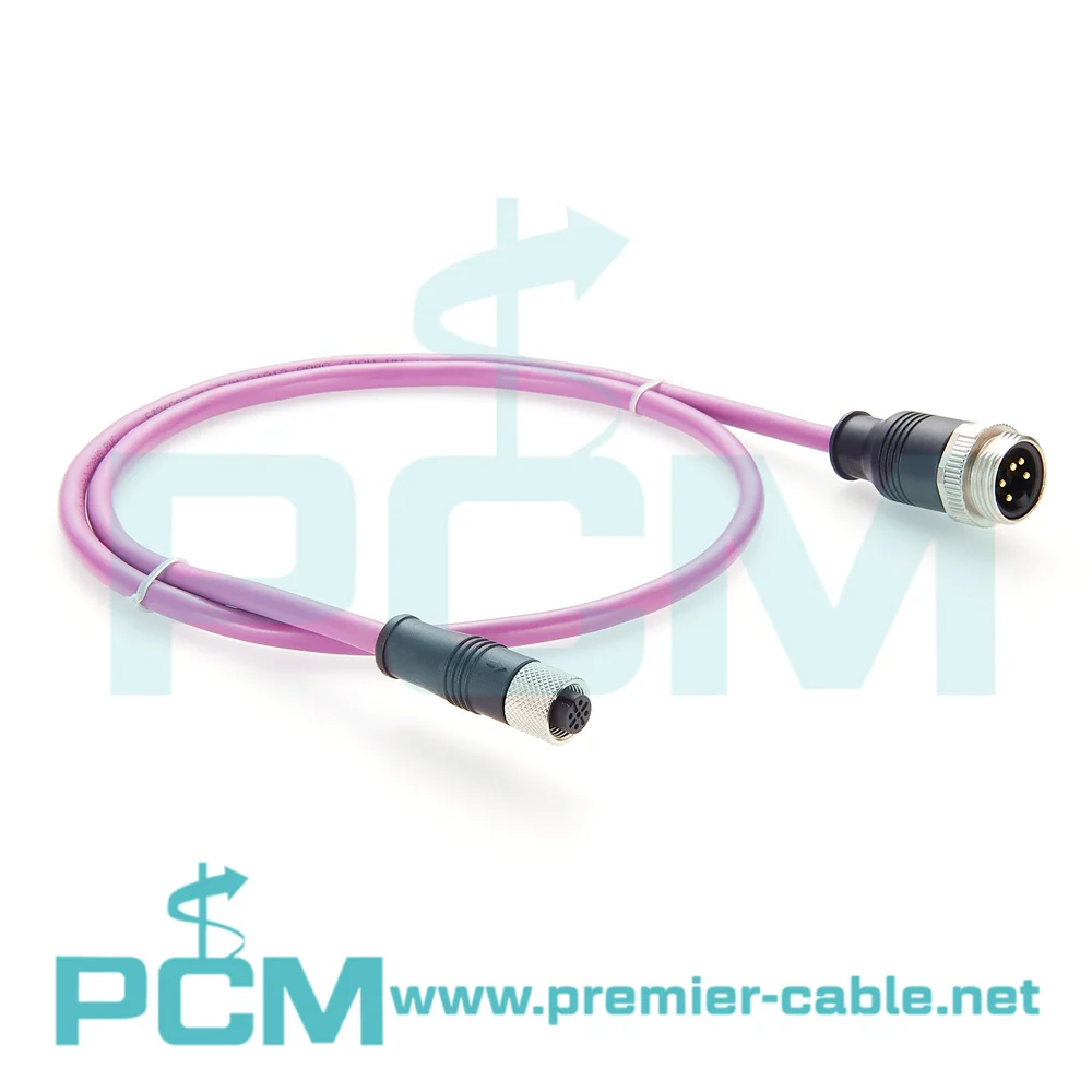 DeviceNet Cordset Cable 7/8'' 5Pin Male to M12 A-Coded 5 Pin Female Minifast Connector 1 Meter