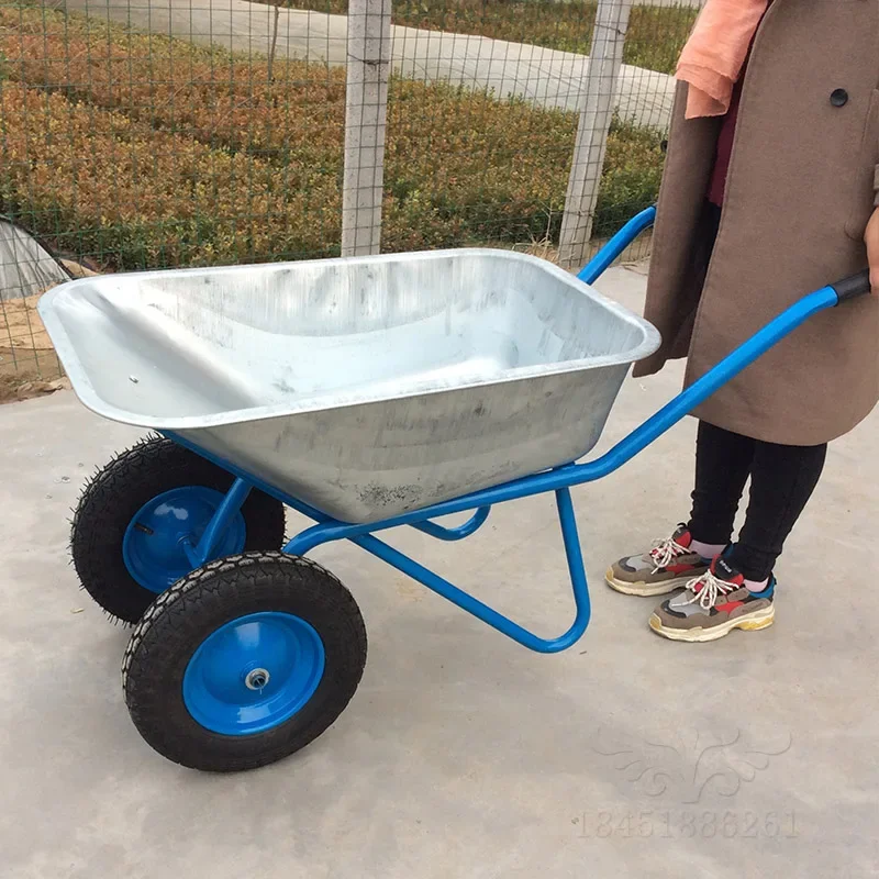 Wheel trolley construction site Agricultural sand construction Tipping bucket Garbage handling Garden Human double wheel