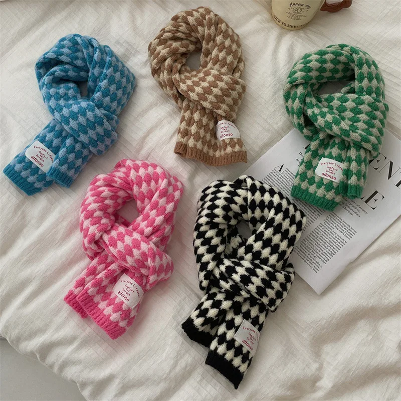 New Arrival 2023 Colorful Kids Baby Scarf for Boys Girls Winter Warm Knitted Soft Long Collar Neck Muffler Children Bebe Scarves