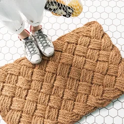 Natural Coconut Palm Woven Floor Mat, Household Door Rug, Non Slip Foot Cover, Imported from India, Nordic Style