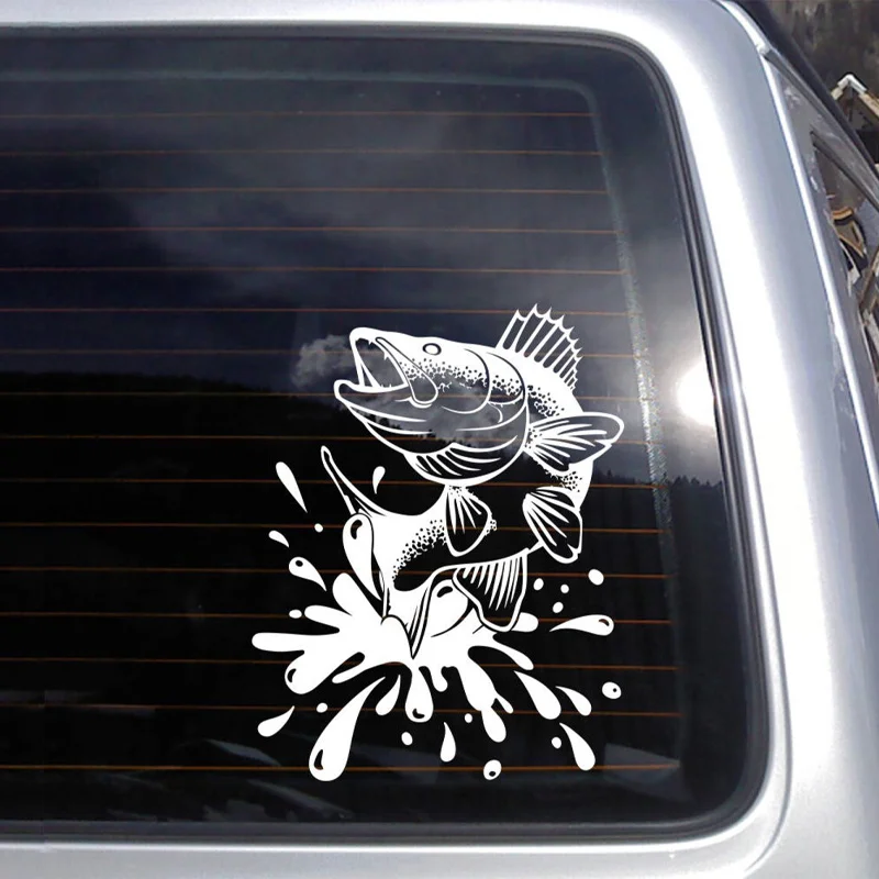

Walleye Fish with Splashes Decal Fit Boat Cars Window and Smooth Surface Fishing Hobbies Gift Sticker Removable Waterproof AB34