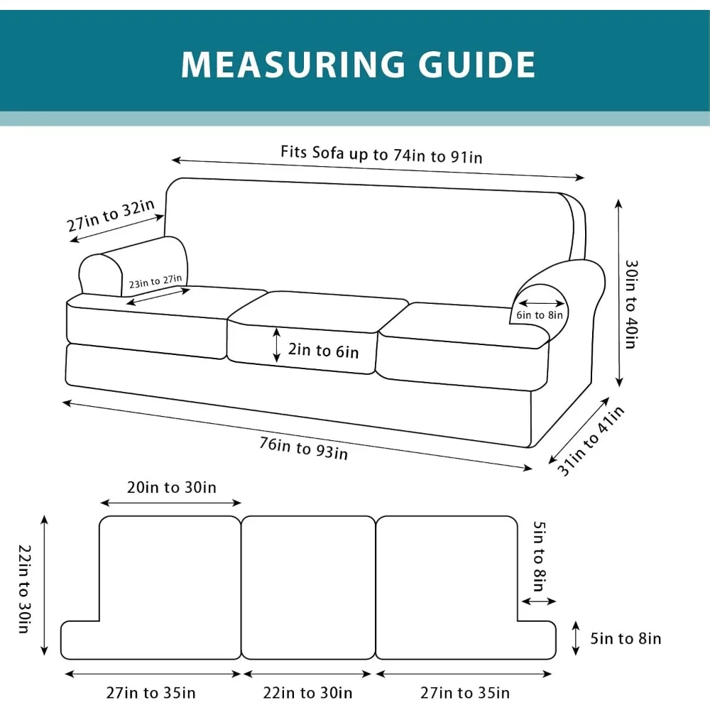 أغطية أريكة قابلة للتمدد - أغطية وسائد مكونة من 4 قطع، حماية أثاث قابلة للغسل في الغسالة للأرائك #2