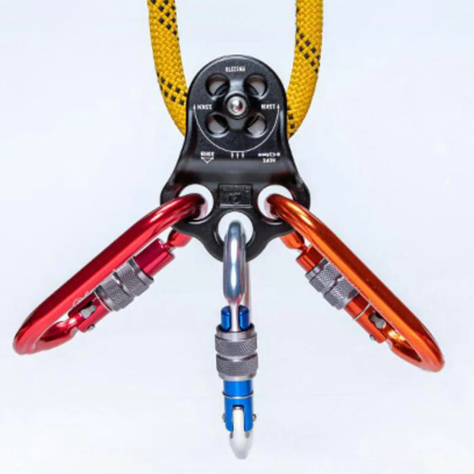 30KN Triple Attachment Climbing Hitch Pulley Fixed Side for 13mm Rope