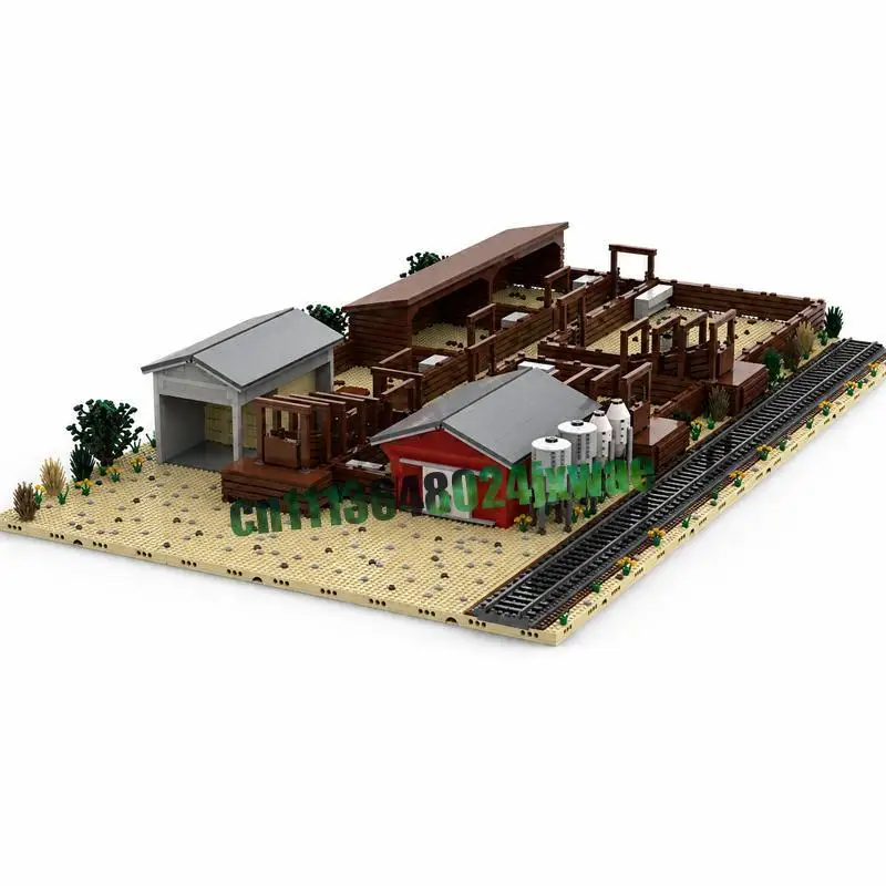 NEW 9175Parts Railroad Stock Yard MOC Building Blocks Custom Assembly DIY Creative Model Puzzle Educational Toy Collection Gift
