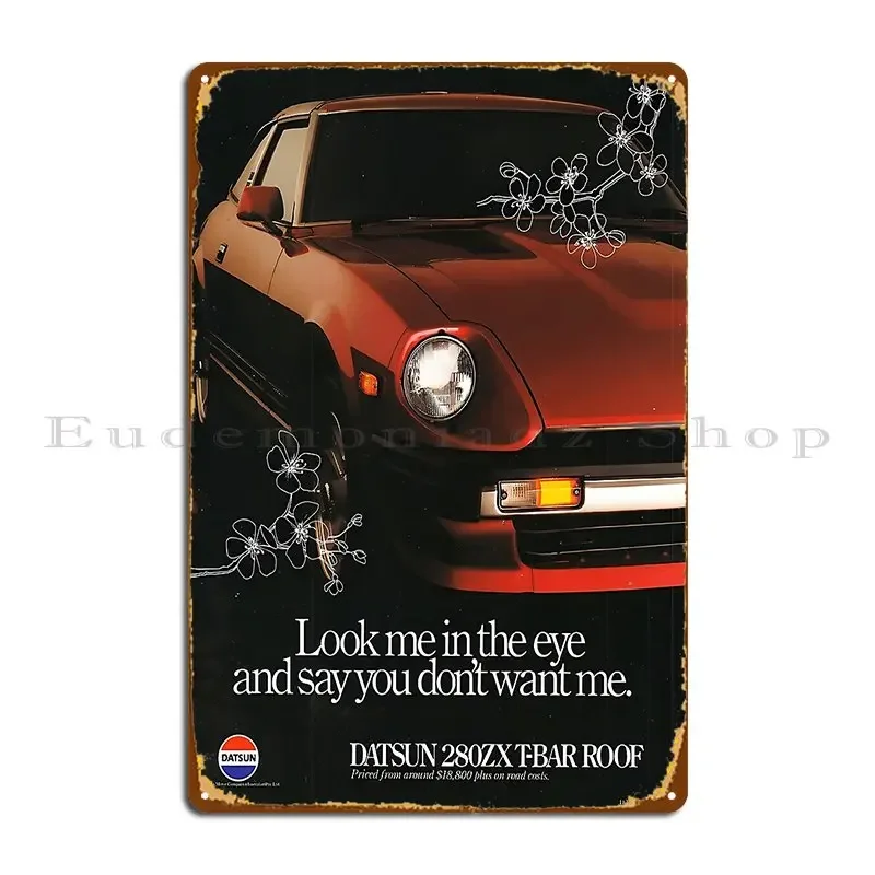 Placa Metálica Vintage con Anuncio del 280zx Face To Face, Placas Decorativas para Garaje, Diseños de Garaje, Letrero de Metal, Póster