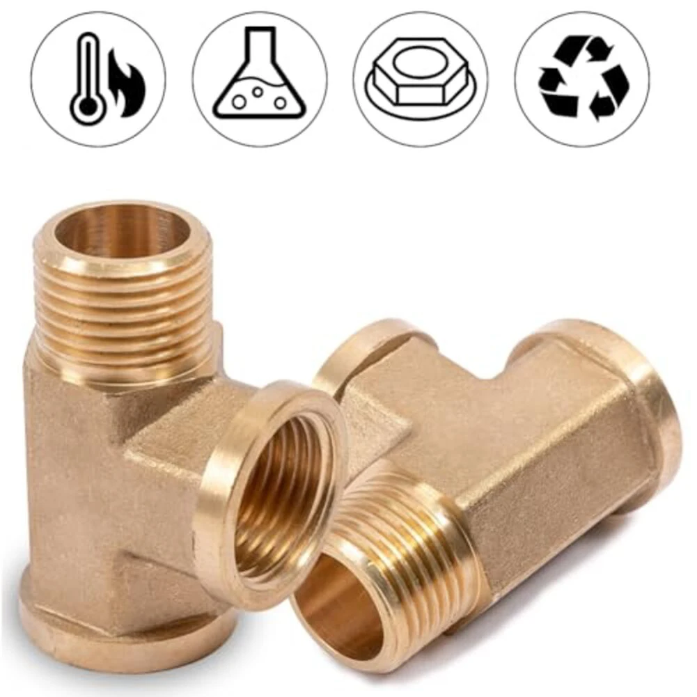 DN15 Pipe Fitting Brass T-tube Plumbing Installation Broad Usage Range Easy Installation Process For Pipe Connection